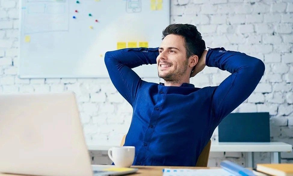 man on computer
